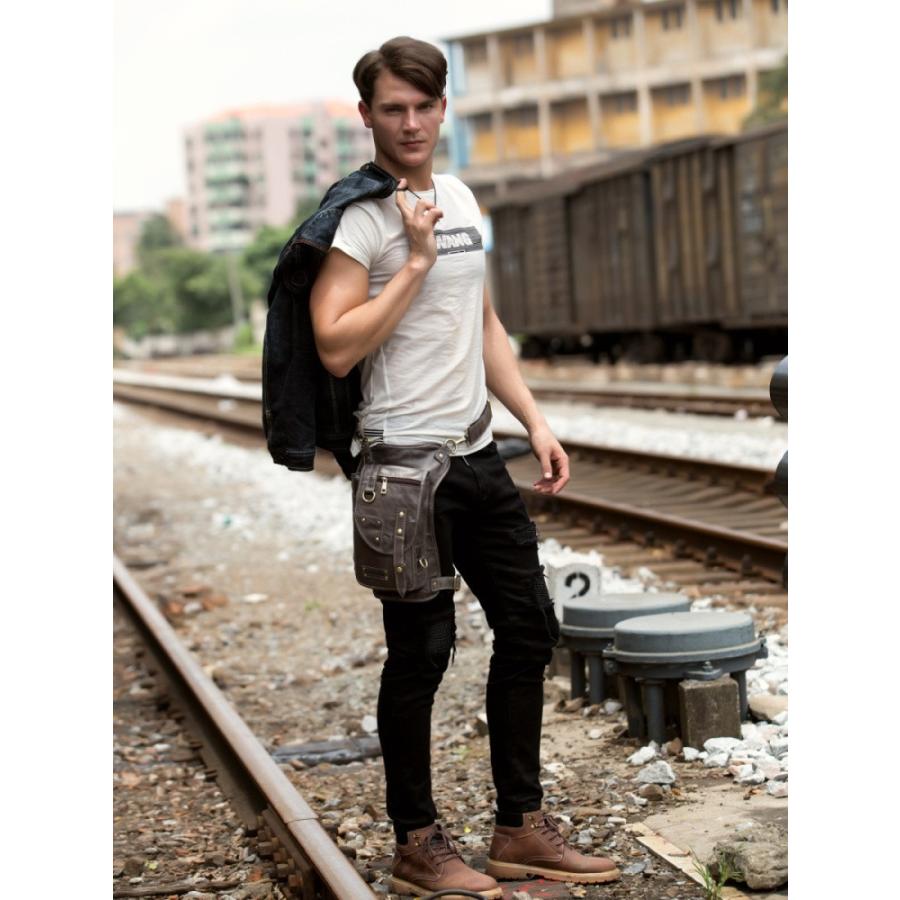 メンズ レッグポーチ レッグバッグ ボディバッグ 本革 オシャレ 多機能 オシャレ コーディネート 鞄 バイク 自転車 登山 ポーチ 釣り サバゲー Legbag071 Eiikobig 通販 Yahoo ショッピング