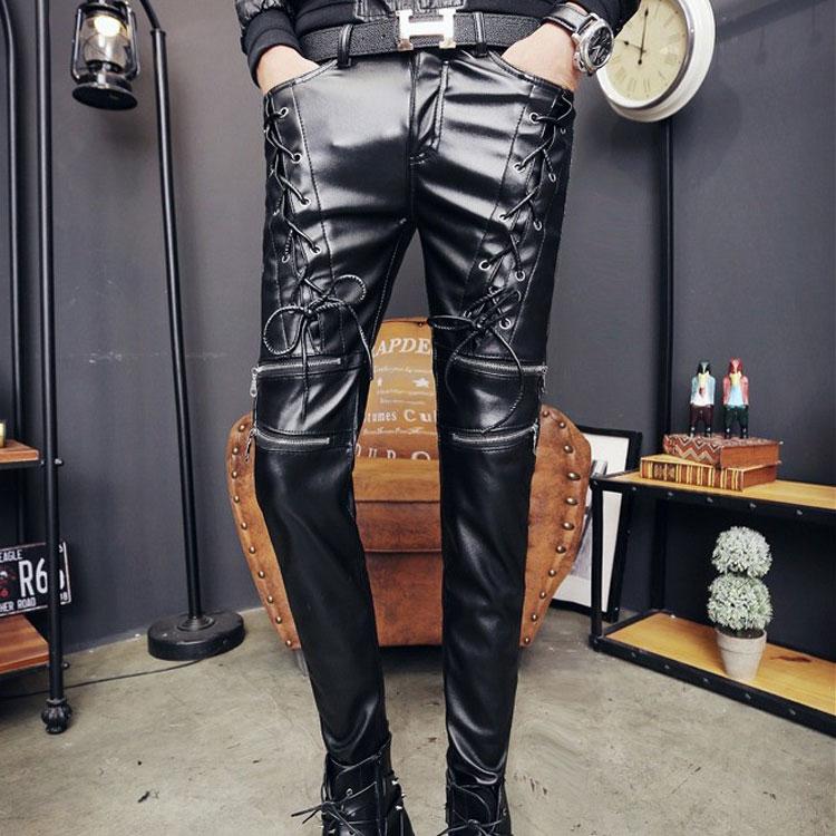 メンズ革パン 春秋冬 レザーパンツ トレンド おしゃれ バイクパンツ ロングパンツ スリム スキニー モーターパンツ ライダース 90 Off