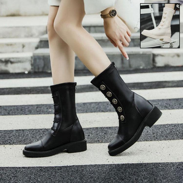 レディース ブーツ ミドル丈 ブーツ ワークブーツ 靴 レディースブーツ ミリタリーブーツ マウンテンブーツ 太ヒール イギリス風 シークレットブーツ 裏起毛 Y21 Wmsbb347 Eiikobig 通販 Yahoo ショッピング