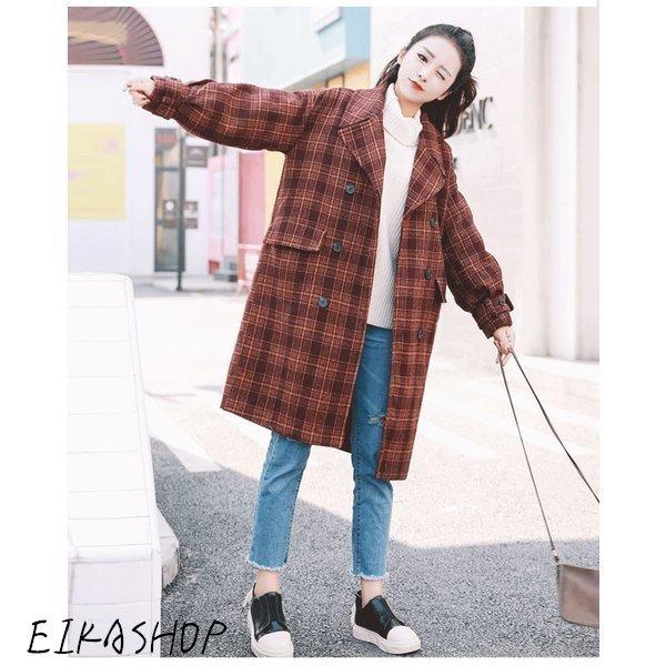 日本限定 レディース チェスターコート チェック ロング丈 オーバーコート レディース チェスターコート オーバーコート 秋冬新作 春 冬 秋 オシャレ アウター 長袖 チェック柄 ロング丈 コート アウター Meorboston Org