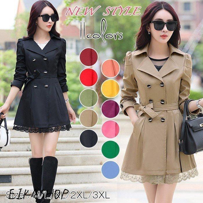 バーゲンで 人気仕事トレンチ秋 冬コート Ol大きいサイズ トレンチコートコートアウター入学式卒業式スーツママレディース通勤オフィス トレンチコートコートアウター入学式卒業式スーツママレディース コート アウター Elallioli Com