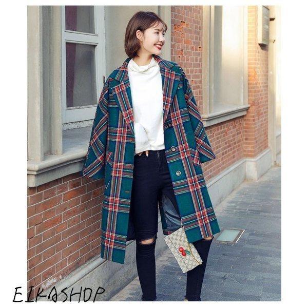 新しい 春コート レディースチェスターコート 秋冬新作 春 冬 秋 オシャレ アウター 長袖 チェック柄 ロング丈 レディース レディースチェスターコート 春コート チェ ロング丈 レディース コート アウター Savannah Osc Com