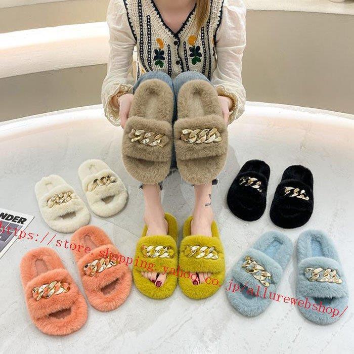 ファーサンダル 21 冬 ファースリッパ レディース サンダル スリッパ フラット 秋 冬 定休日以外毎日出荷中