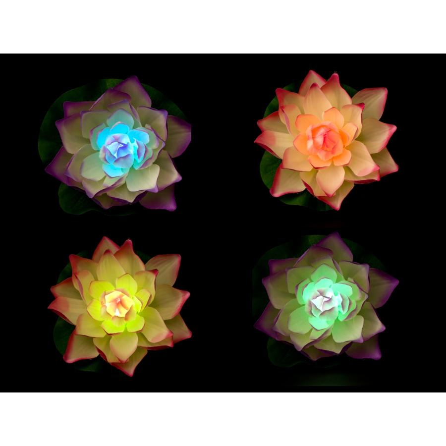 ロータス 蓮花 1個 単品 虹色ゆらぎ紫 ライト FORMOSA 仏花 LEDライト