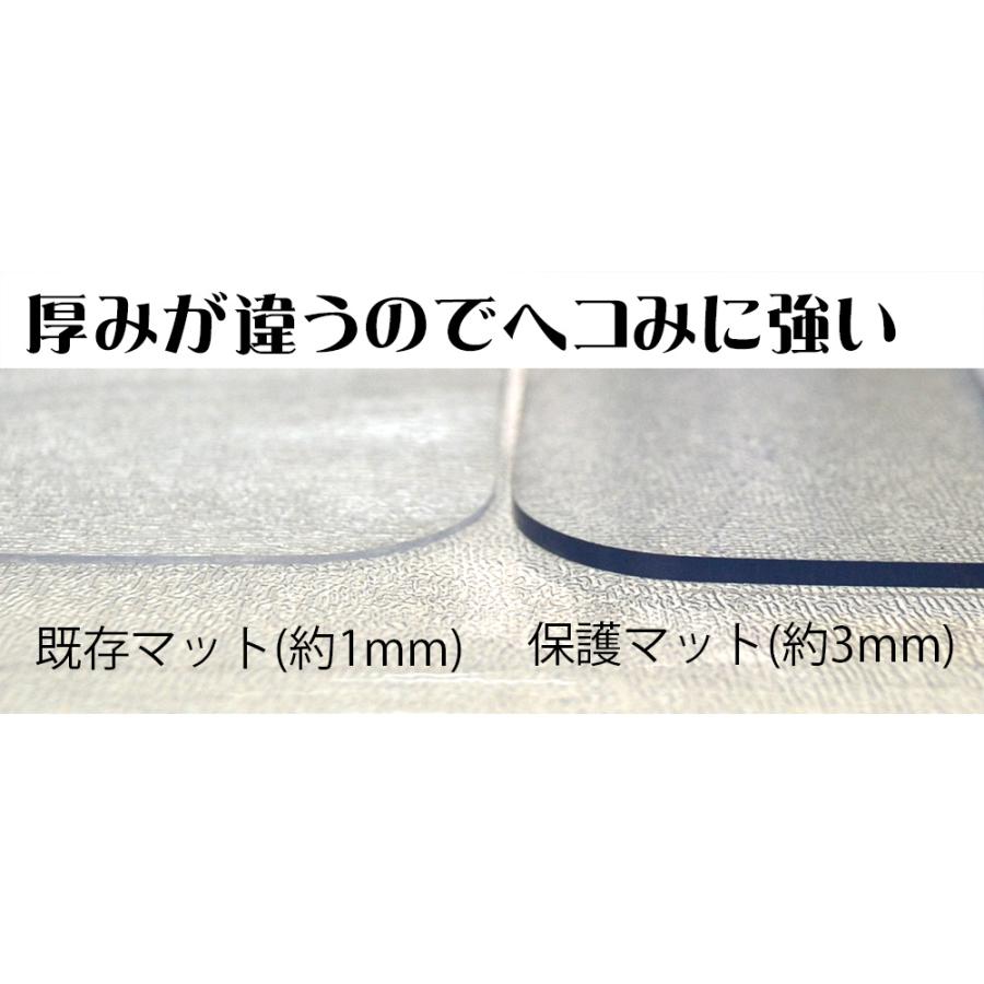 極厚3mm 冷蔵庫 マット 床 保護 傷防止マット Lサイズ 70×75cm クリア