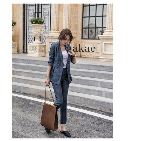 国内外の人気が集結 キャリア パンツスーツ セットアップ 2点セット ビジネススーツ スーツ レディース フォーマルスーツ 卒業式 オフィス 事務服 就活 通勤 セットアップ Color グレー Caspan Gob Pa