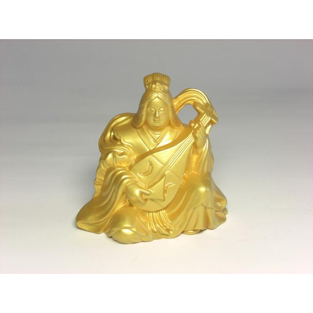 日本製】好運呼び込む 純金メッキ 弁財天 ( 24Kメッキ ) 寿台座 付