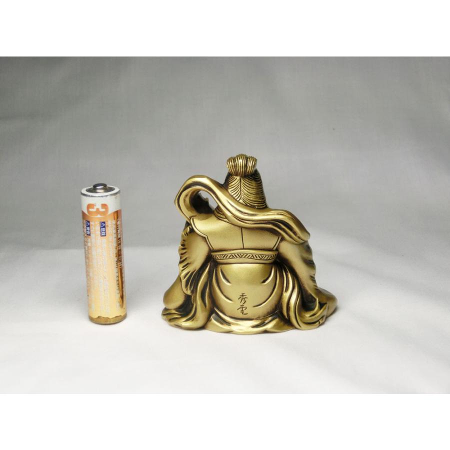 古美金調 弁財天 像(金属製) 石板台座 付 ＜ 仏像 開運縁起物 幸運置物