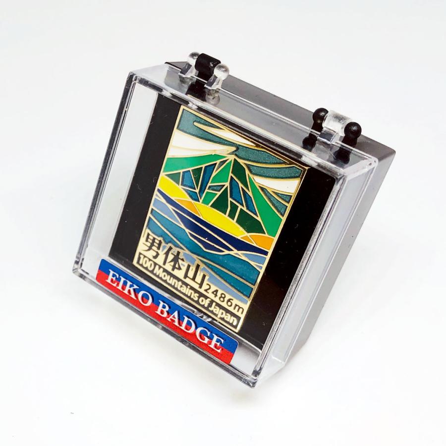 なとり　ピンバッジ ▽男体山ピンズ 日本百名山 ステンドスタイルピンズシリーズ