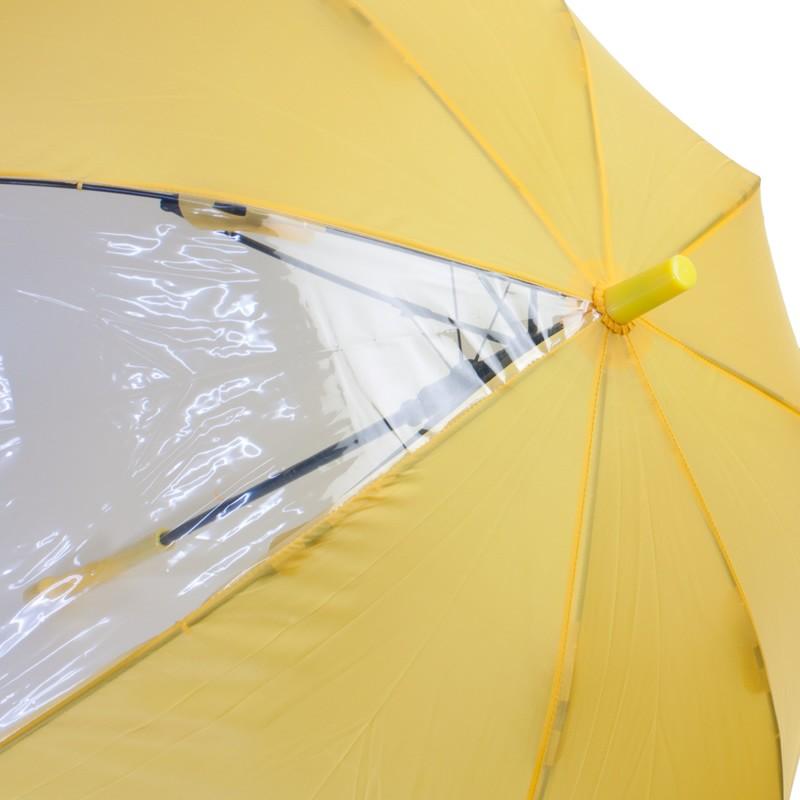 55cm 交通安全グラスファイバーワンタッチ傘 黄色 耐風骨 かさ