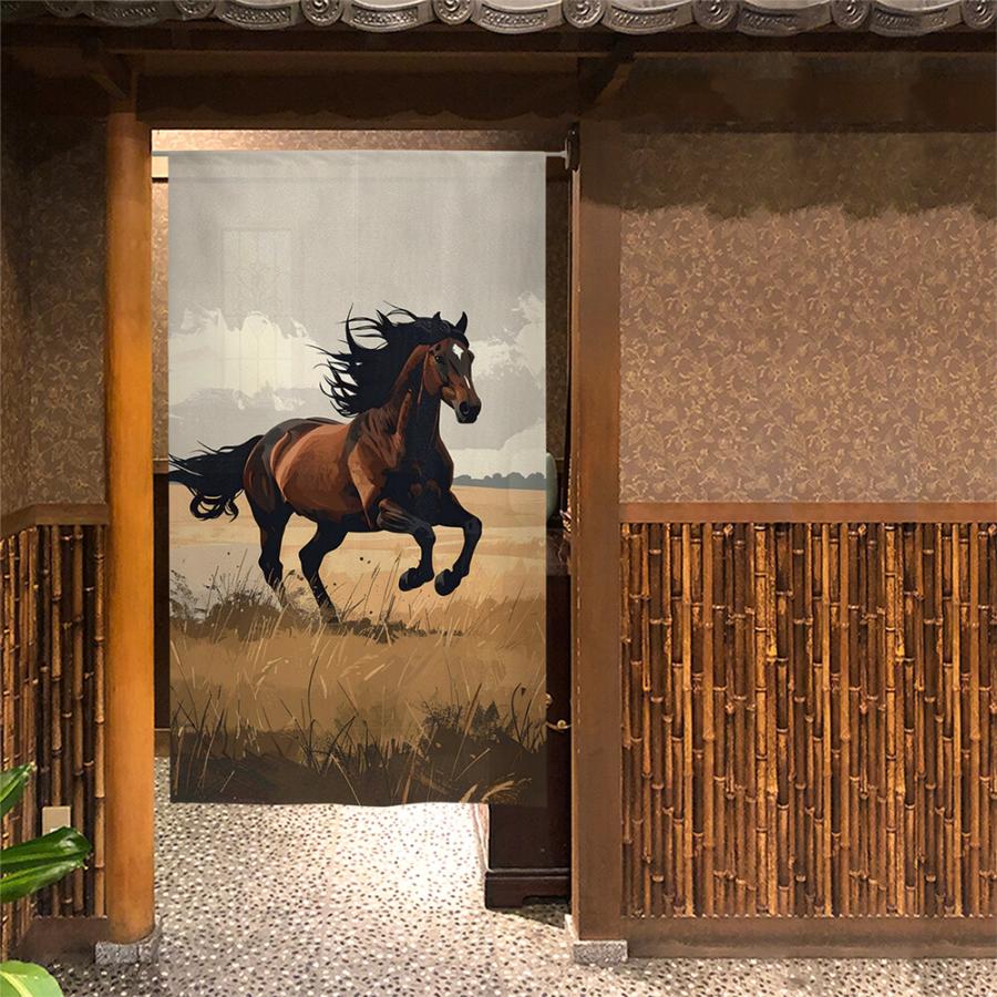 受注生産】のれん_馬 疾走_85×150cm【日本製】 : eikouinterior - 通販