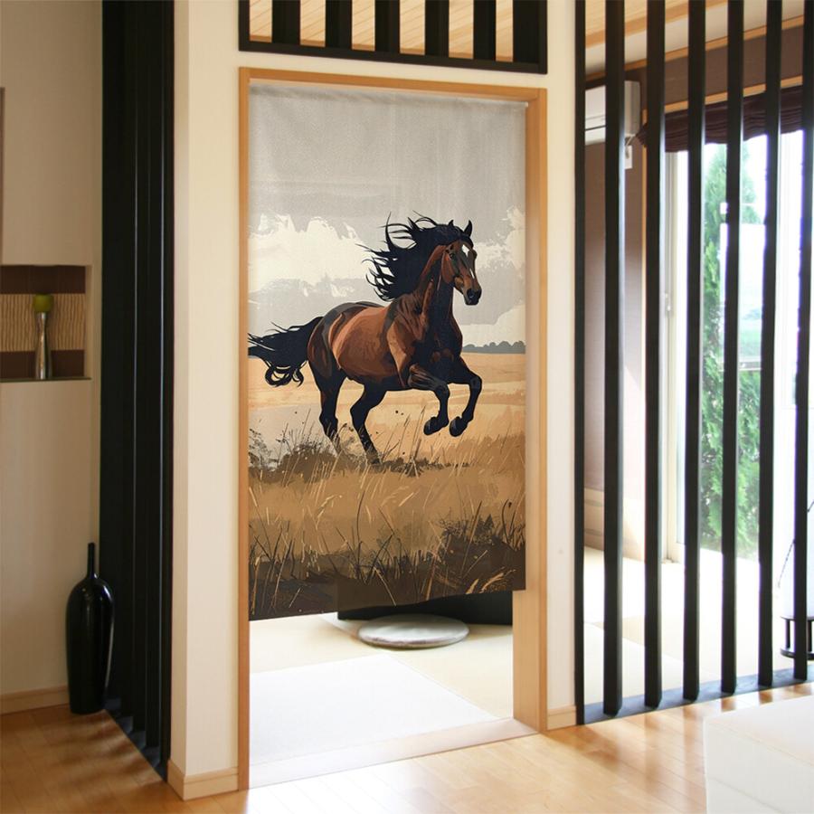 受注生産】のれん_馬 疾走_85×150cm【日本製】 : eikouinterior - 通販