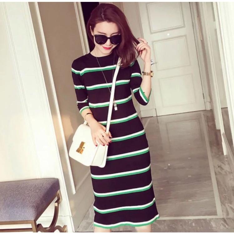 ロングボーダーワンピース ボーダーワンピース ワンピース レディースワンピース 秋ワンピース E 117 Eily 通販 Yahoo ショッピング
