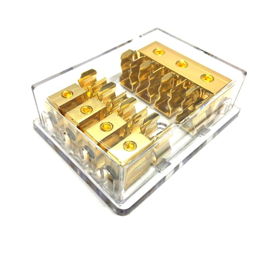 4分岐 金メッキ AGU ヒューズブロック 4G×3 / 8G×4 : eimie s osaka