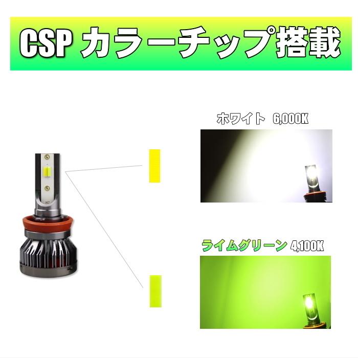 爆光 16,000lm 2カラー 切り替え式 ホワイト ライムグリーン CSP LED フォグランプ H3｜eimies-osaka｜03