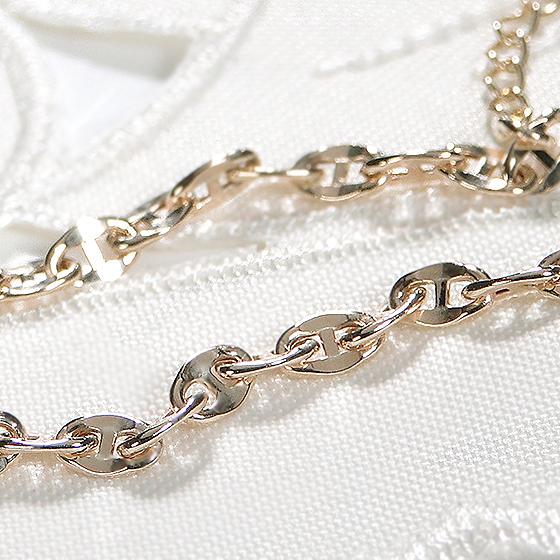 K10 イエローゴールド　アンカーチェーン　ブレスレット K18 K10 アンカーチェーン ブレスレット 幅3.3mm 長さ15cm~20cm