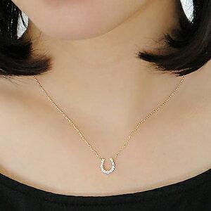 ホースシュー 馬蹄 ネックレス ダイヤモンド ペンダント 18金 18k YG 