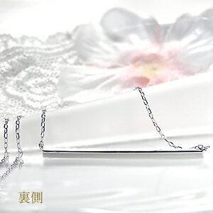 K10WG ダイヤモンド バー ネックレス ライン ダイヤ ペンダント