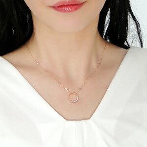 三日月 ダイヤモンド ネックレス 10金 10k ピンクゴールド PG