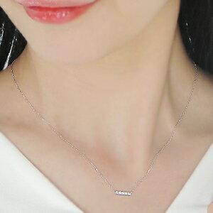 K10WG ダイヤモンド ペンダント ネックレス ダイヤ ライン