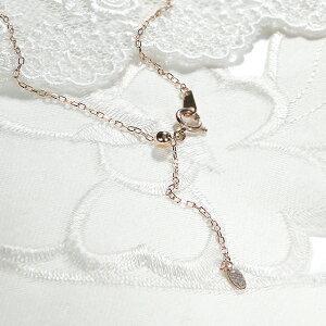 ネックレス K10ピンクゴールド ダイヤモンド合計0.1ct(4月誕生石