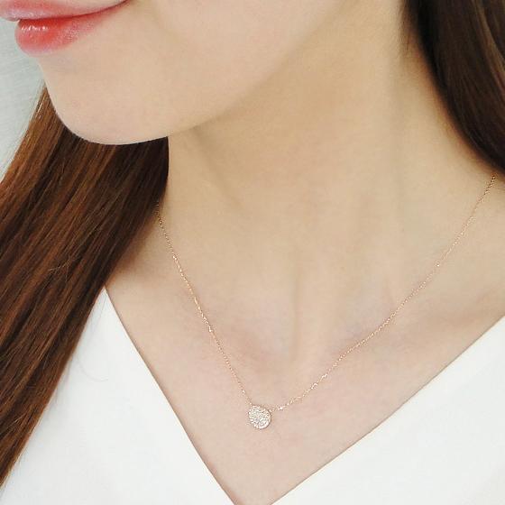 K10 PG 0.16ct しずくモチーフ パヴェ ダイヤモンド ペンダント