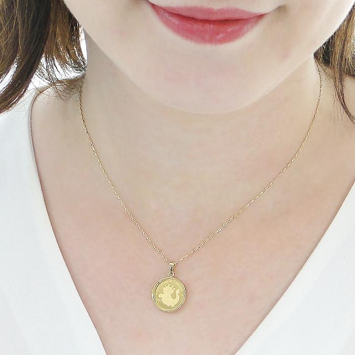 純金 K24 K18 2024 ドラゴン コインネックレス 1/20oz ペンダント