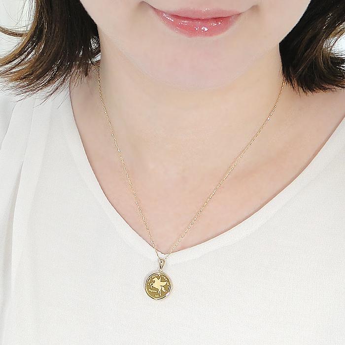 純金 K24/K18 2024 ペガサス コインネックレス 1/20oz 保護ガラス付