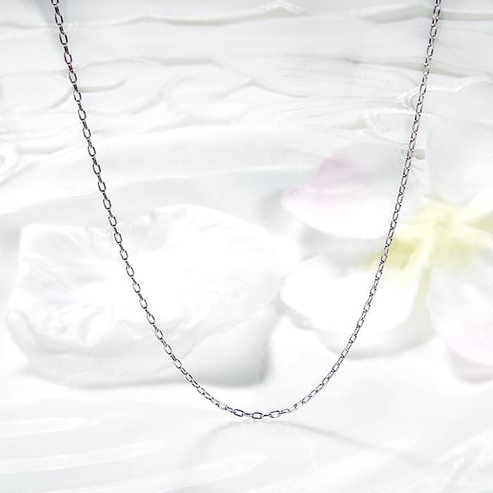 Pt850 38cm 40cm アズキチェーン ネックレス 幅 1.0mm 線径 0.28mm