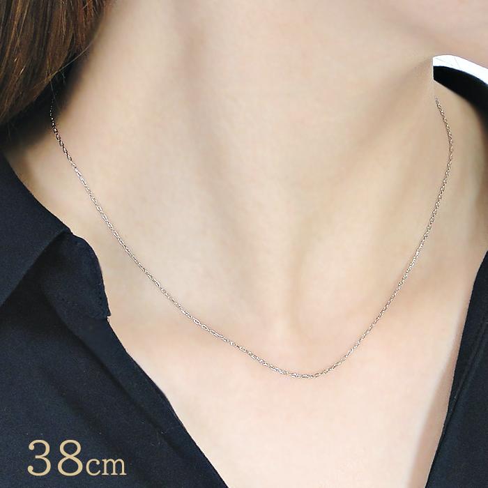 Pt850 38cm 40cm アズキチェーン ネックレス 幅 1.0mm 線径 0.28mm