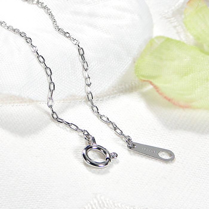Pt850 38cm 40cm アズキチェーン ネックレス 幅 1.0mm 線径 0.28mm