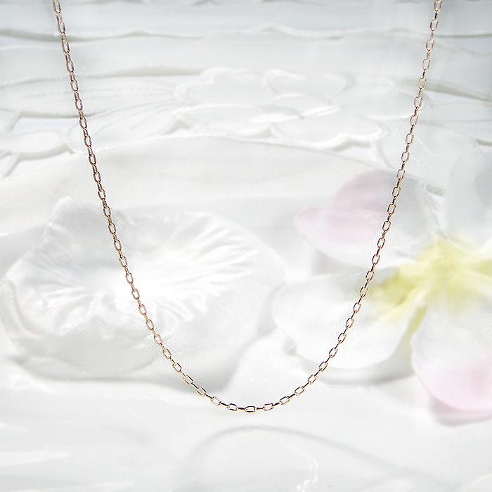 K18YG 38cm 40cm アズキチェーン ネックレス 幅 1.0mm 線径 0.28mm