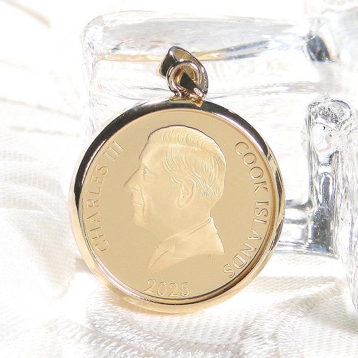 純金 K24 K18 2025 クローバー コインペンダントトップ 1/20oz 送料