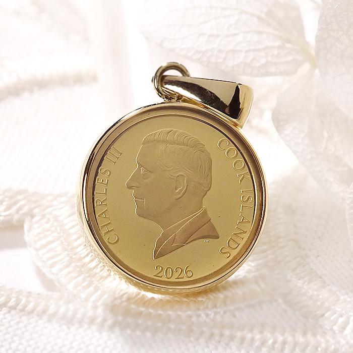 2000円offクーポンが使える｜金 K18 24K 純金 14K ゴールド 純金 K24 K18 2026 午年 コイン 1/30oz 保護ガラス付 ペンダントトップ