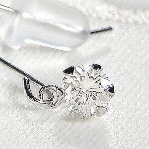 K18WG 0.30ct 一粒 ダイヤモンド フック ピアス ダイヤ 0.3カラット  