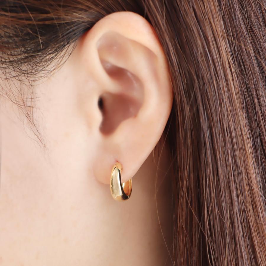 K18YG 地金 フープ ピアス 13.0x14.0mm 送料無料 18金 K18 イエロー