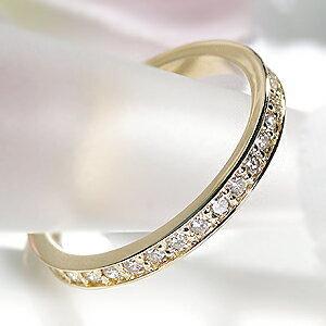 K18YG ダイヤモンド フル エタニティ リング 0.5ctUP 0.5カラット ダイヤ ダイア イエロー ゴールド 指輪 結婚 記念 ギフト プレゼント フルエタ EmR0037の画像