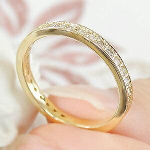 K18YG ダイヤモンド フル エタニティ リング 0.5ctUP 0.5カラット ダイヤ ダイア イエロー ゴールド 指輪 結婚 記念 ギフト プレゼント フルエタ EmR0037の画像