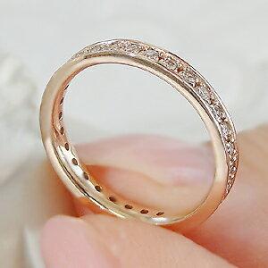 K18PG ピンキー ダイヤモンド フルエタニティ リング 0.3ct 刻印無料 人気 ダイヤ エタニティ ダイア ピンク ゴールド 指輪  送料無料 フルエタ EmR0045の画像