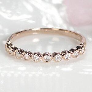 K18PG 0.2ct テン ダイヤモンド エタニティ リング 結婚 記念日 ダイヤ ダイア ピンク ゴールド 指輪 伏せこみ ジュエリー ギフト プレゼント EmR0052