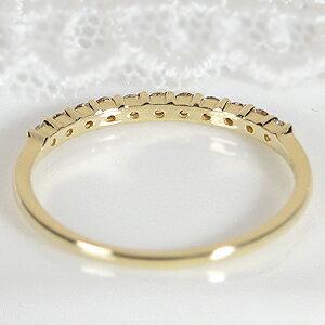K18YG ダイヤモンド ハーフ エタニティ リング 0.2ct 細身 華奢 シンプル 人気 可愛 18金 ゴールド ダイヤ ダイア 指輪 ギフト プレゼント ゴールド EmR0060の画像