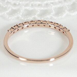 K18PG ダイヤモンド ハーフ エタニティ リング 0.2ct 細身 華奢 シンプル 人気 可愛 18金 ゴールド ダイヤ ダイア 指輪 ギフト プレゼント ゴールド EmR0061の画像