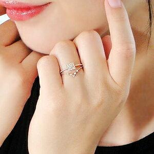 K10PG スクエアモチーフ ダイヤモンド リング 可愛い 人気 10金