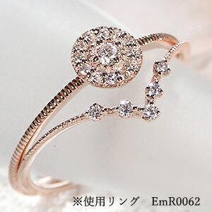 K10PG ラウンド ダイヤモンド リング 可愛い 人気 10金 ゴールド