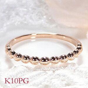 K10PG 地金 ドット リング ピンク ゴールド 10金 10k リング 指輪 地金のみ クラシカル アンティーク シンプル 人気 誕生日 ギフト プレゼント EmR0084-10P