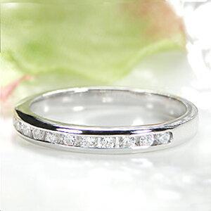 pt950 レール留め ダイヤモンド ハーフ エタニティ リング 0.2ct ダイヤ シンプル 人気 プラチナ 指輪 レディース ジュエリー 品質保証 送料無料 EmR0087-ptの画像