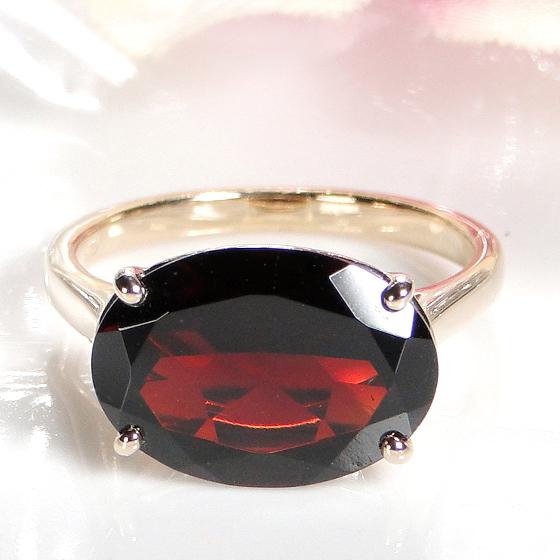 イエローゴールド K10 YG ガーネット リング カラーストーン 10k