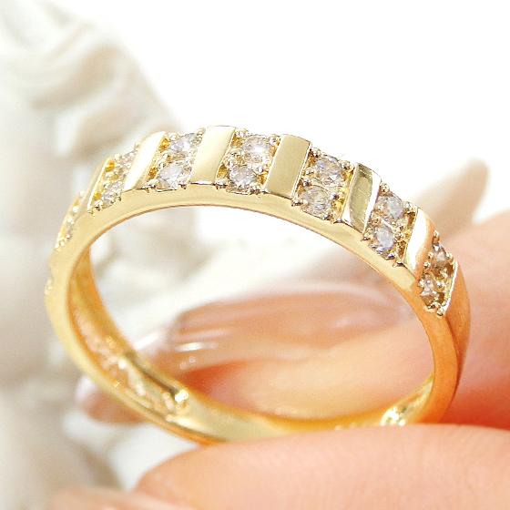 K18YG 0.25ct ダイヤモンド リング 送料無料 ゴールド 18金 K18  