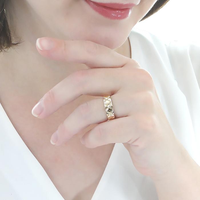 K10 YG PG WG 地金 リング ゴールド 送料無料 10金 10K K10 指輪 地金のみ リング シンプル 人気 可愛い 誕生日 贈り物 プレゼント キルティング EmR0145の画像