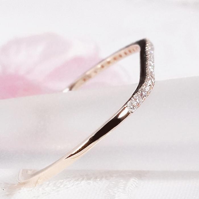 K10YG ダイヤモンド ダブルフィンガーリング 0.28ct 送料無料 ゴールド